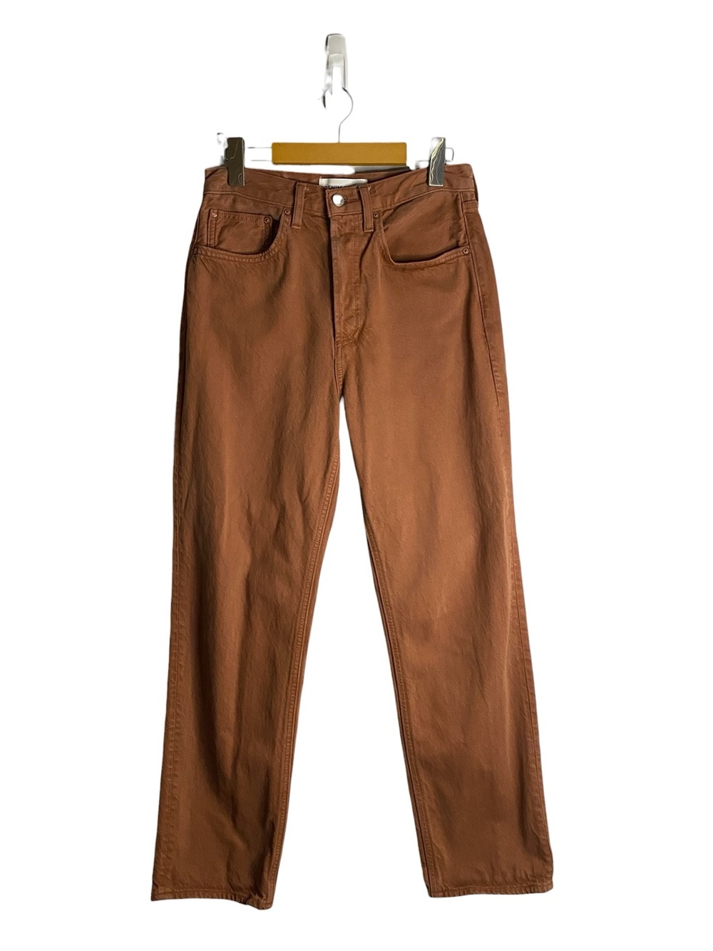 Denim Forum Women's The Joni High Rise Loose 29L Denim Jeans in Terra Cotta